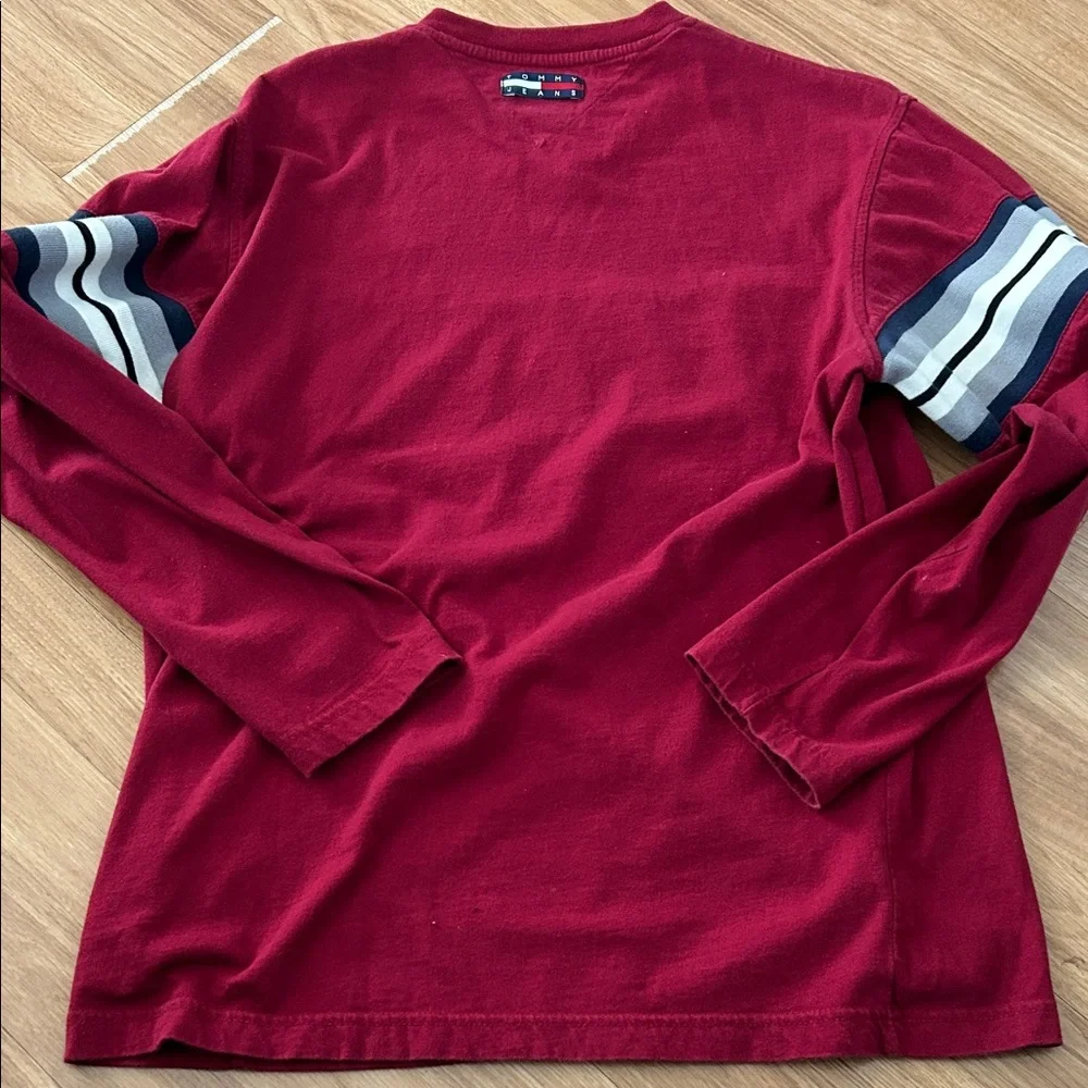 Tommy Hilfiger Red and Navy Striped Sweater - Picture 5 of 6